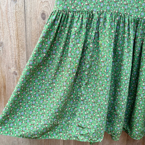 Doen Olive Dress Green Martha's Garden Floral Silk Maxi Size XS - Picture 10 of 17